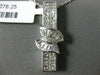 ESTATE 1.36CT DIAMOND 18KT WHITE GOLD PRINCESS ROUND & BAGUETTE BAR BOW PENDANT
