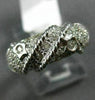 ESTATE .34CT ROUND DIAMOND 18KT WHITE GOLD 3D DOUBLE STAR ROPE LOVE FUN RING