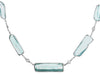 LARGE 65.86CT DIAMOND & AAA AQUAMARINE 18KT WHITE GOLD MULTI SHAPE LOVE NECKLACE