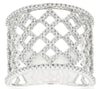 WIDE .75CT DIAMOND 14KT WHITE GOLD 3D MULTI ROW GEOMETRICAL INFINITY LOVE RING