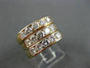 ESTATE WIDE 1.50CT DIAMOND 14K YELLOW GOLD 3 ROW WEDDING ANNIVERSARY RING #21688
