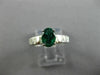 ESTATE 1.02CT DIAMOND & AAA EMERALD 14KT WHITE GOLD OVAL ENGAGEMENT RING #25511