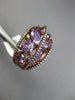 WIDE 4.60CT DIAMOND & AAA AMETHYST 14K ROSE GOLD OVAL & ROUND CRISS CROSS RING
