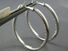 1.46CT DIAMOND 14KT WHITE GOLD 3D CLASSIC 2MM INSIDE OUT HOOP HANGING EARRINGS