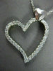 ESTATE LARGE .97CT DIAMOND 14KT WHITE GOLD FLOATING OPEN HEART PENDANT #19949