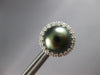.54CT DIAMOND & AAA TAHITIAN PEARL 14KT WHITE GOLD 3D HALO FLOWER STUD EARRINGS