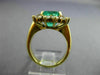 ESTATE LARGE 5.36CT DIAMOND & AAA EMERALD 18K YELLOW GOLD FLOWER ENGAGEMENT RING