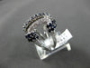 ESTATE LARGE 2.30CT DIAMOND & AAA SAPPHIRE 14KT WHITE GOLD 3D PAVE FUN RING