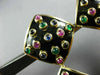 EXTRA LARGE DAVID WEBB 5.20CT MULTI GEM 18KT YELLOW GOLD HANGING EARRINGS #26673