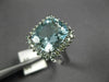 ESTATE 4.05CT DIAMOND & AAA AQUAMARINE 14KT WHITE GOLD 3D SQUARE ENGAGEMENT RING