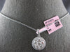 EXTRA LARGE 1.2CT DIAMOND 14K WHITE GOLD CLUSTER INVISIBLE HALO FLOATING PENDANT