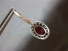 LARGE 6.37CT DIAMOND & AAA RUBY 18KT WHITE GOLD 3D OVAL & ROUND HANGING EARRINGS