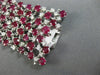 ESTATE LARGE 38.47CT DIAMOND & AAA RUBY 18K WHITE GOLD MULTI ROW TENNIS BRACELET
