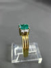 ESTATE .62CT DIAMOND & AAA EMERALD 14K WHITE & YELLOW GOLD ENGAGEMENT RING #3098