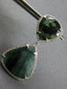 EXTRA LARGE 30.45CT DIAMOND & AAA GREEN AGATE 14K WHITE GOLD 3D HANGING EARRINGS