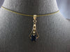 LARGE 1.44CT AAA SAPPHIRE 14K YELLOW GOLD 3D EMERALD CUT FLOATING PENDANT #27882