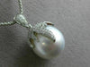 ESTATE LARGE .75CT DIAMOND & AAA SOUTH SEA PEARL 18K WHITE GOLD FLOATING PENDANT