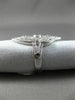 ESTATE WIDE 1.03CT DIAMOND 14KT WHITE GOLD 3D FILIGREE ETOILE DOUBLE HEART RING