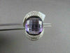 ESTATE WIDE 27MM 18KT WHITE 19.44CT AAA AMETHYST & DIAMONDS GOLD RING
