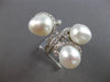 ESTATE EXTRA LARGE .90CT DIAMOND & PEARL 18KT WHITE GOLD MULTI ROW RING #28108