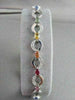 ANTIQUE 4.27CTW 14KT DIAMOND & MULTICOLOR STONES WHITE GOLD BRACELET