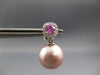 .53CT DIAMOND & AAA PINK SAPPHIRE & SOUTH SEA PEARL 14KT WHITE GOLD 3D EARRINGS