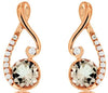 .99CT DIAMOND & AAA MORGANITE 14KT ROSE GOLD ROUND SMEI BEZEL HANGING EARRINGS