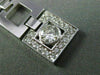 ESTATE LARGE .71CT DIAMOND 18KT WHITE GOLD BEZEL SQUARE HALO PENDANT CHAIN 14223