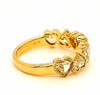 ESTATE 2.68CT FANCY YELLOW DIAMOND 18KT YELLOW GOLD MULTI HEART ANNIVERSARY RING