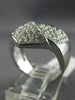 ESTATE LARGE 1.0CT DIAMOND 14KT WHITE GOLD 3D CRISS CROSS MULTI ROW V SHAPE RING