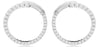 ESTATE .68CT DIAMOND 14KT WHITE GOLD 3D ROUND SIDEWAYS HOOP HANGING EARRINGS