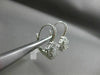 ESTATE .88CT DIAMOND 18KT WHITE GOLD 3D CLASSIC HALO LEVERBACK HANGING EARRINGS
