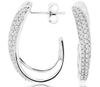 ESTATE .47CT DIAMOND 14KT WHITE GOLD 3D TWO ROW UMBRELLA HANGING EARRINGS