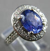 2.64CT DIAMOND & AAA TANZANITE 14KT WHITE GOLD OVAL & ROUND ENGAGEMENT RING 3046