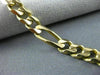 ESTATE LONG 14KT YELLOW GOLD CLASSIC SOLID ITALIAN FIGARO MEN'S BRACELET #19537