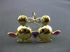 ANTIQUE LARGE 1.50CT AAA MULTI GEM 18KT YELLOW GOLD LOVE DUCK BROOCH CUTE #20178