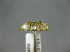 ESTATE .37CT DIAMOND 14KT YELLOW GOLD 3 STONE SEMI MOUNT ENGAGEMENT RING #22422