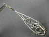 LONG 1.47CT DIAMOND 18KT WHITE GOLD FILIGREE FLOWER LEVER BACK HANGING EARRINGS