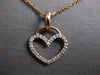 ESTATE .10CT DIAMOND 14KT ROSE GOLD 3D CLASSIC OPEN HEART LOVE FLOATING PENDANT