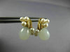 ESTATE AAA JADE & SOUTH SEA PEARL 14KT YELLOW GOLD FLOWER LEAF CLIP ON EARRINGS