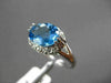 ANTIQUE 3.0CT DIAMOND & AAA BLUE TOPAZ 14KT WHITE GOLD FILIGREE EXTRA FACET RING