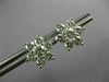 ESTATE LARGE 2.0CT DIAMOND 14KT WHITE GOLD FLOWER STAR SCREW BACK STUD EARRINGS