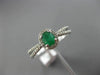 ESTATE .55CT DIAMOND & EMERALD 14KT WHITE GOLD CLASSIC OVAL HALO ENGAGEMENT RING