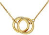 ESTATE .45CT DIAMOND 14KT YELLOW GOLD 3D LOVE KNOT FUN LOVE NECKLACE