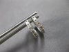 ESTATE SMALL .20CT DIAMOND 14KT WHITE GOLD FILIGREE HUGGIE HOOP EARRINGS #27900