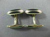 ANTIQUE LARGE 14KT YELLOW GOLD OVAL BLACK & PINK ENAMEL CUFF LINKS #21207