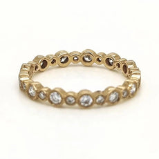 LARGE .45CT DIAMOND 18K ROSE GOLD MULTI BAND ETERNITY STACKABLE ANNIVERSARY RING