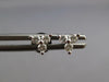 .20CT DIAMOND 14K WHITE GOLD 3D 3 STONE FLOWER TRIANGULAR TRILLION STUD EARRINGS
