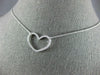 ESTATE .27CT DIAMOND 18K WHITE GOLD 3D CLASSIC OPEN HEART LOVE NECKLACE