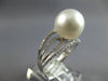 LARGE .33CT DIAMOND & AAA SOUTH SEA PEARL 18K WHITE GOLD MULTI ROW INFINITY RING